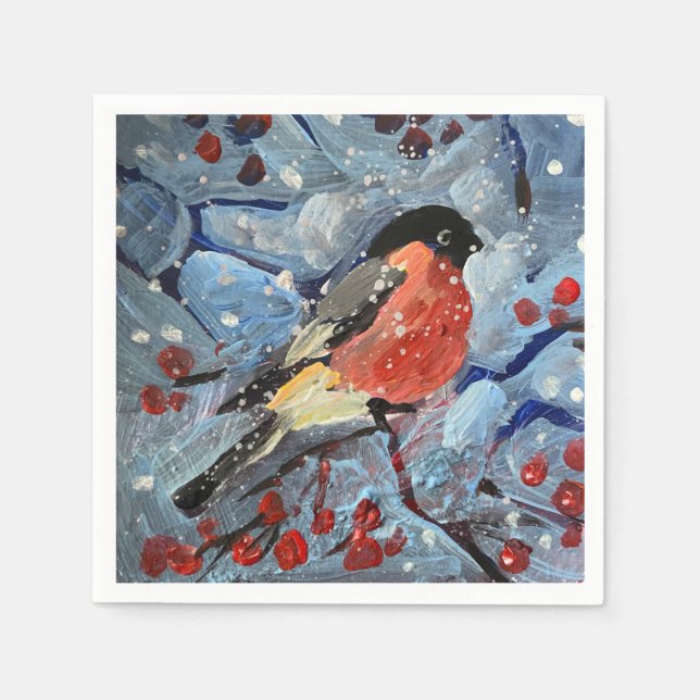 Guardanapo De Papel Pássaro natalino (Frente)