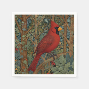 Guardanapo De Papel Pássaro vermelho Nouveau, retrô cardeal