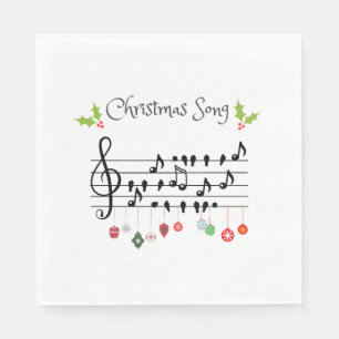 Guardanapo De Papel Pássaros da canção de natal cantando