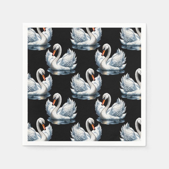 Guardanapo De Papel Pássaros do Cisne - Design (Frente)