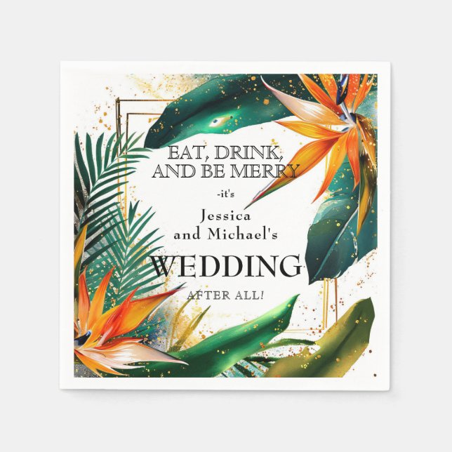 Guardanapo De Papel Pássaros Engraçados da Felicidade do Paraíso (Frente)