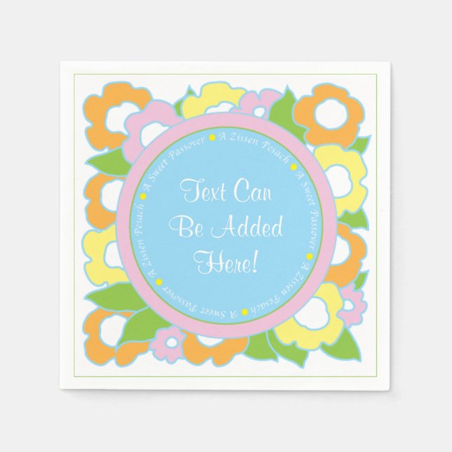 Guardanapo De Papel Passe Coquetel Napkins Pastel Flores Padrão (Frente)