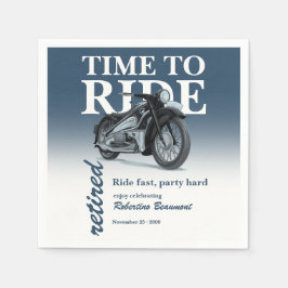 Guardanapo De Papel Passeio de Moto Clássica Azul Rápido Festa de Apos
