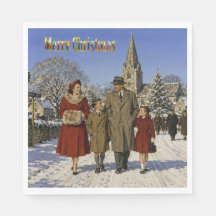 Passeio de Natal da Família Britânica dos Anos 195