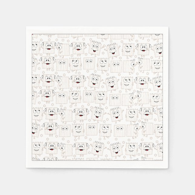 Guardanapo De Papel Passover White Cocktail Napkins Matzah Patterno (Frente)
