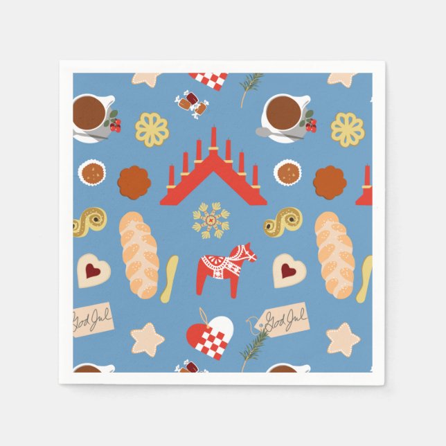 Guardanapo De Papel Pastas de Natal escandinavas/suecas design (Frente)
