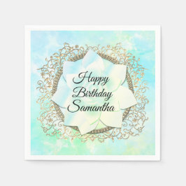 Guardanapo De Papel Pastéis Sonhadores Lótus Aniversário Personalizado