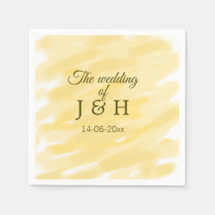 Guardanapo De Papel Pastel amarelo-manteiga, casamento do casal le