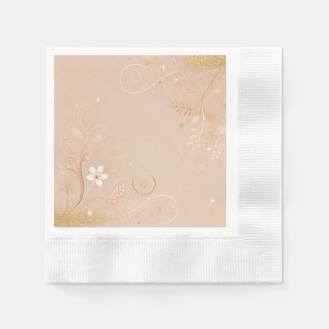 Guardanapo De Papel Pastel Amber Floral Morif Design (Frente)