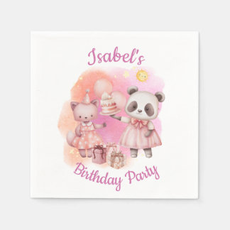 Guardanapo De Papel Pastel Animal Birthday Party Napkins