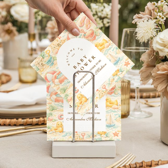 Guardanapo De Papel Pastel Beach Animals s Baby Shower (Criador carregado)