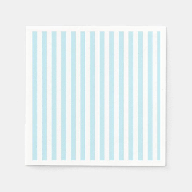 Guardanapo De Papel Pastel Blue and White Striped Paper napkin (Frente)