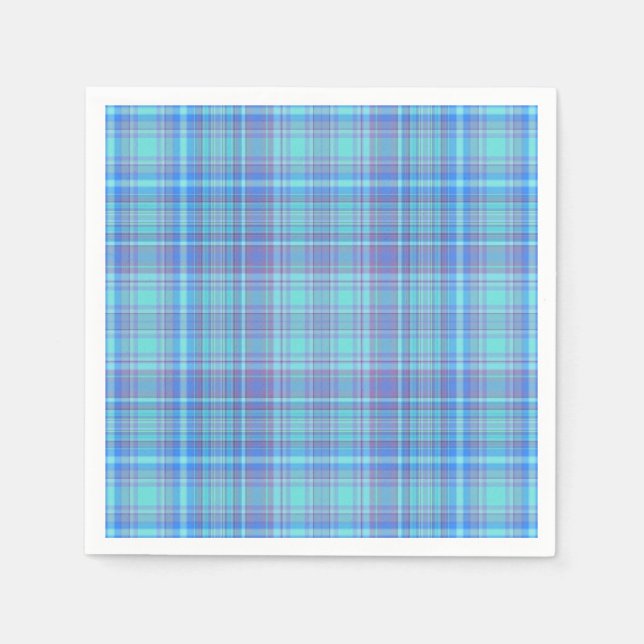 Guardanapo De Papel Pastel Blue Plaid (Frente)