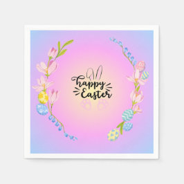 Guardanapo De Papel Pastel Bonito do Contorno do felz pascoa