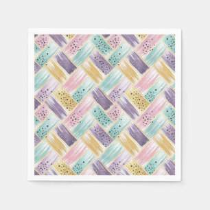 Guardanapo De Papel Pastel Brushaft e Dourado Crisscross Abstrato