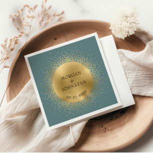 Guardanapo De Papel Pastel Celestial Dourado Casamento da Lua Napkins