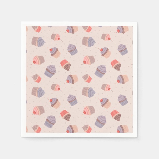 Guardanapo De Papel Pastel Cupcake Confetti Birthday Napkins (Frente)
