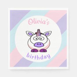 Guardanapo De Papel Pastel de aniversário personalizado unicórnio colo