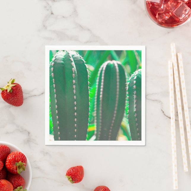 Guardanapo De Papel Pastel de cacto verde deixa pastel (Insitu)