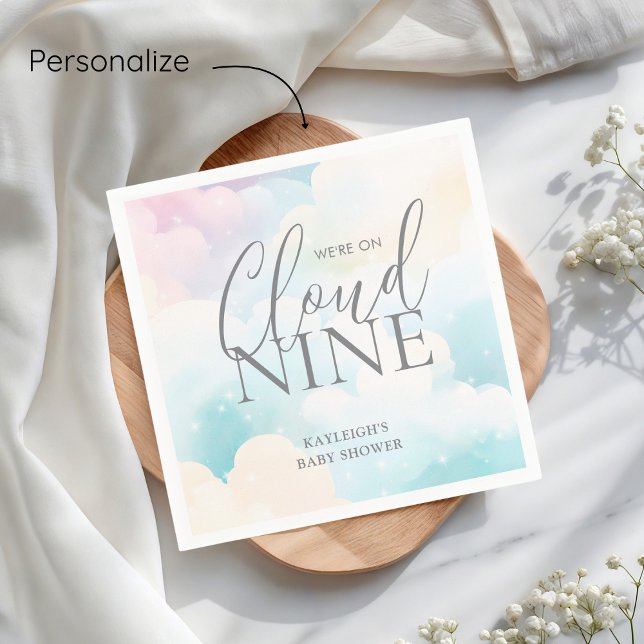 Guardanapo De Papel Pastel estamos no Chá de fraldas Cloud Nine (Criador carregado)