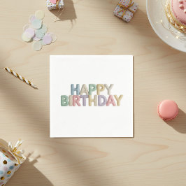 Guardanapo De Papel Pastel Felt Letters Happy Birthday