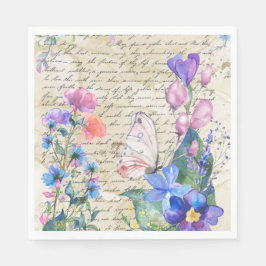 Guardanapo De Papel Pastel Floral Napkin