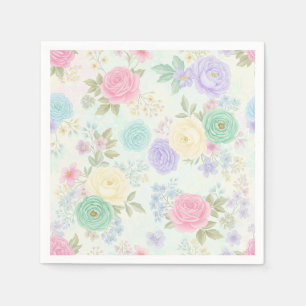 Guardanapo De Papel Pastel Floral Paper Party Napkins
