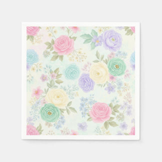 Guardanapo De Papel Pastel Floral Paper Party Napkins