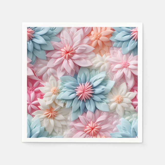 Guardanapo De Papel Pastel Flowers (Frente)