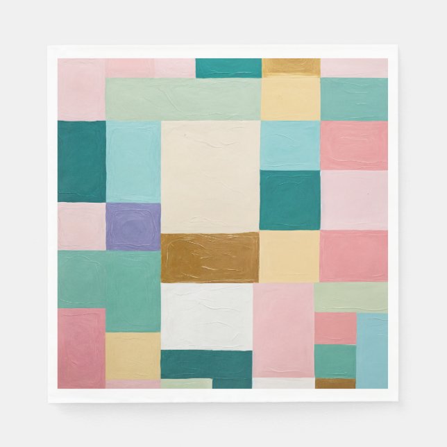 Guardanapo De Papel Pastel Geometric Quilt (Frente)