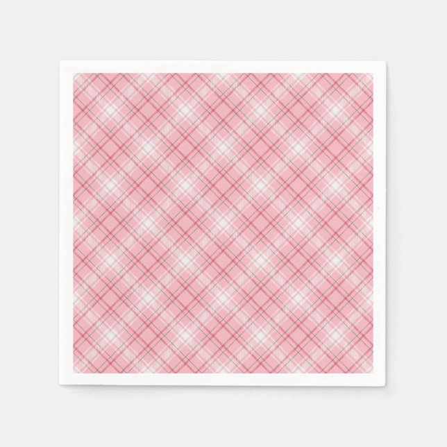Guardanapo De Papel Pastel Gingham Napkins Soft Vermelho (Frente)