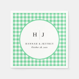 Guardanapo De Papel Pastel Gingham Wedding Green Napkins