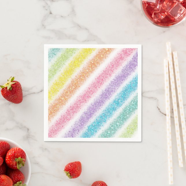 Guardanapo De Papel Pastel Glitter Rainbow (Insitu)