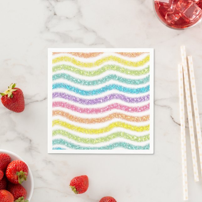 Guardanapo De Papel Pastel Glitter Rainbow (Insitu)