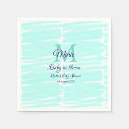 Guardanapo De Papel Pastel green baby in bloom monogram baby shower te