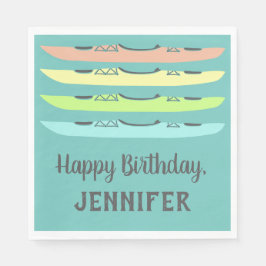 Guardanapo De Papel Pastel Kayaks sobre o Teal Kayaking