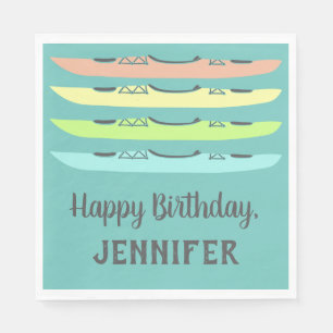 Guardanapo De Papel Pastel Kayaks sobre o Teal Kayaking