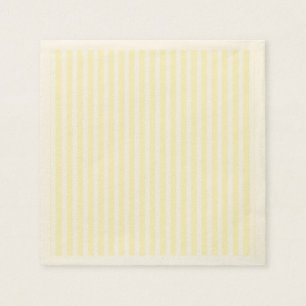 Guardanapo De Papel Pastel Lemon Yellow e White Stripes Pale Yellow