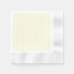Guardanapo De Papel Pastel Lemon Yellow e White Stripes Pale Yellow