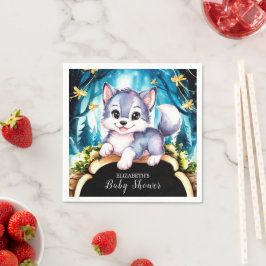 Guardanapo De Papel Pastel Little Wolf Chá de fraldas