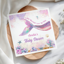 Guardanapo De Papel Pastel Mermaid Tail Ocean Girl Celebration