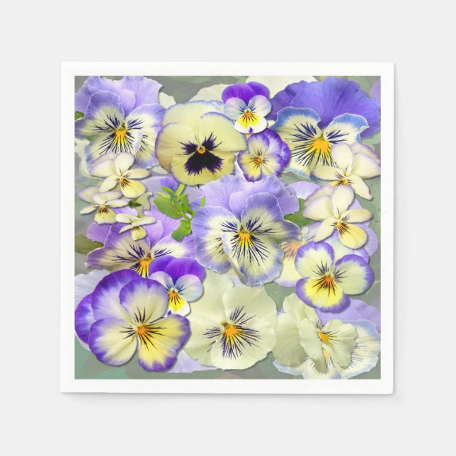 Guardanapo De Papel Pastel Pansies (Frente)