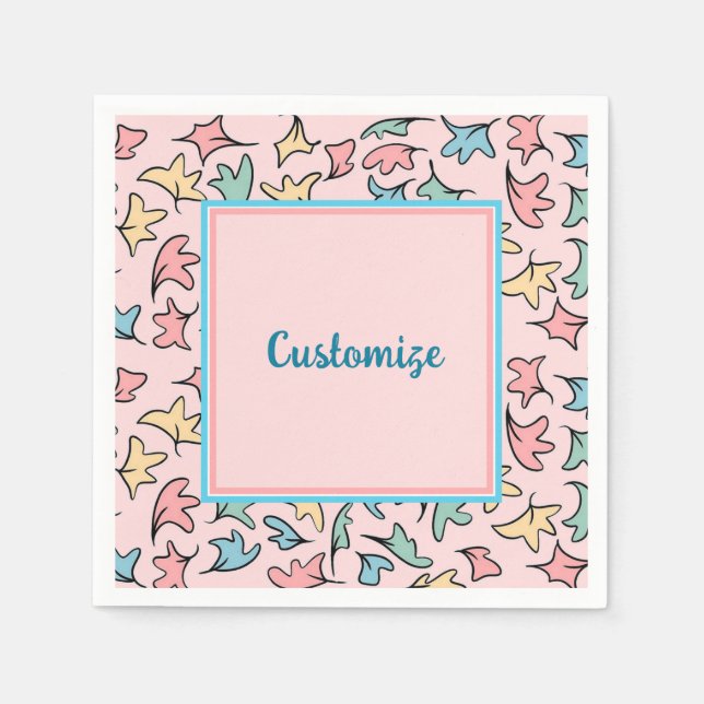Guardanapo De Papel Pastel personalizado deixa cor-de-rosa (Frente)