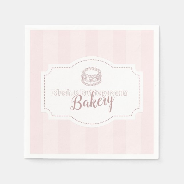 Guardanapo De Papel Pastel Pink Cake Bakery Personalizado (Frente)