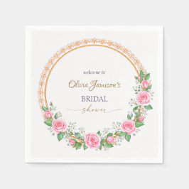 Guardanapo De Papel Pastel Pink Roses & Baby’s Breath Bridal Wreath