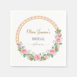 Guardanapo De Papel Pastel Pink Roses & Baby’s Breath Bridal Wreath