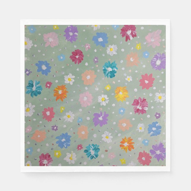 Guardanapo De Papel Pastel Posie Floral Party Napkins (Frente)