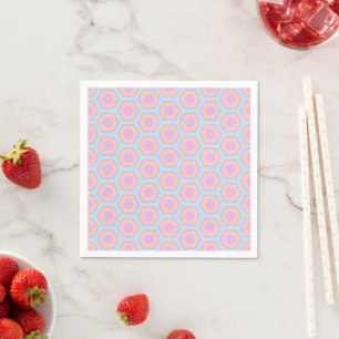 Guardanapo De Papel Pastel Rainbow Honeycomb Hexagon Découpage Napkins