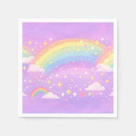 Guardanapo De Papel Pastel Rainbow Neurodivergent Party Napkins