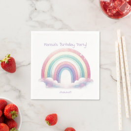 Guardanapo De Papel Pastel Rainbow Paper Napkins – Birthday Party